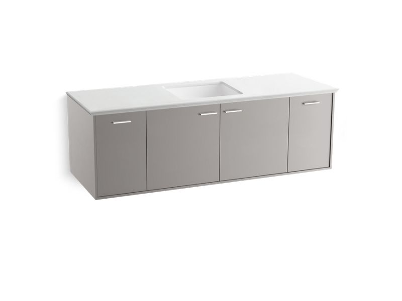 KOHLER K-99546-1WT Jute 60" wall-hung bathroom vanity cabinet with 2 doors and 2 drawers