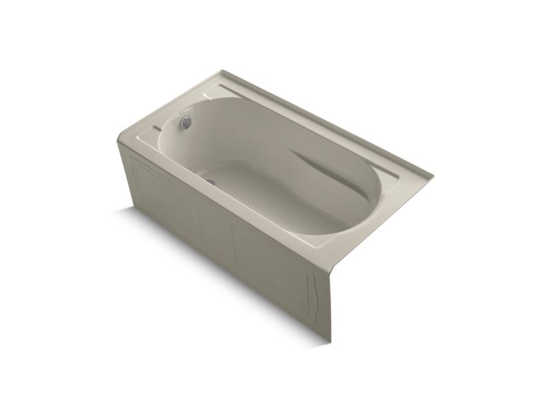 KOHLER K-1357-VBLA-G9 Devonshire 60" x 32" alcove VibrAcoustic bath with integral apron, integral flange and left-hand drain