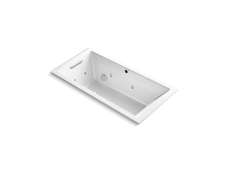 KOHLER K-1167-XH2G-0 Underscore Rectangle 60" x 30" drop-in whirlpool + BubbleMassage(TM) Air Bath