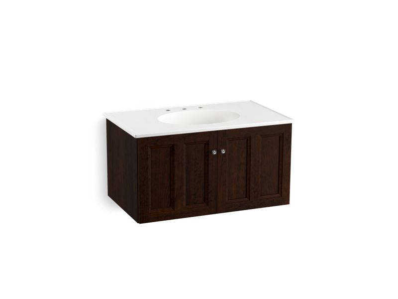 KOHLER K-99518-1WB Damask 36" wall-hung bathroom vanity cabinet with 2 doors