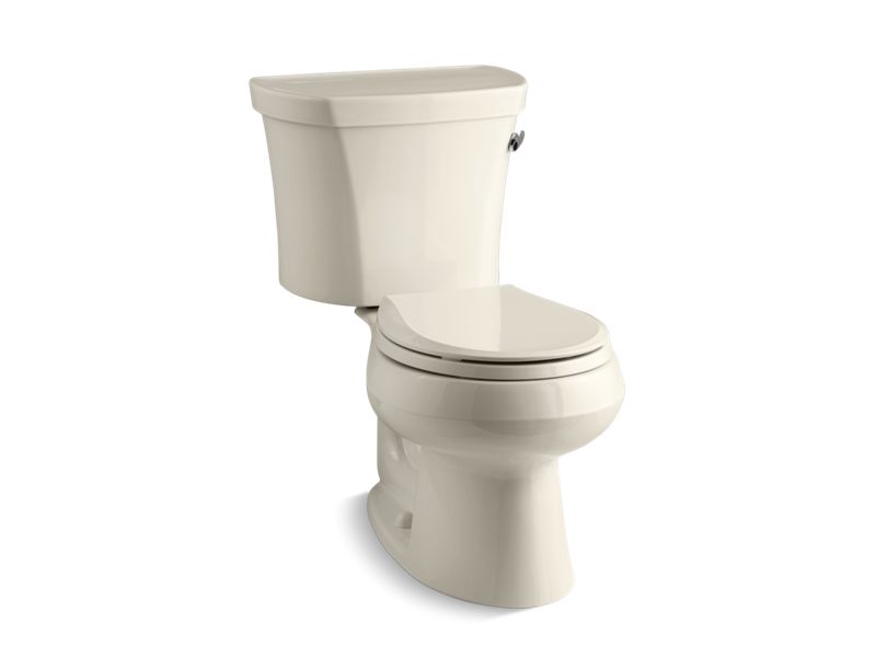 KOHLER 3947-UR-47 Wellworth Two-Piece Round-Front 1.28 Gpf Toilet With Right-Hand Trip Lever, Insulated Tank And 14" Rough-In in Almond