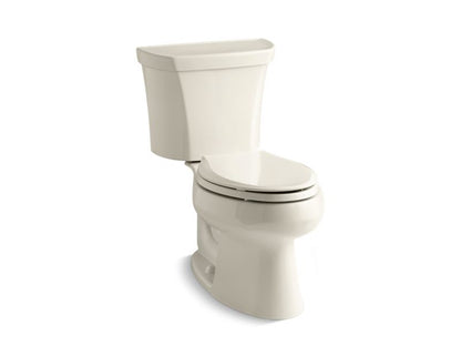 KOHLER 3988-RA-47 Wellworth Two-Piece Elongated Dual-Flush Toilet With Right-Hand Trip Lever in Almond