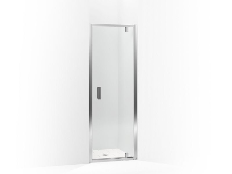 KOHLER 706139-L-SHP Aerie Pivot Shower Door, 74-4/5"H X 30"W With 5/16" Thick Crystal Clear Glass in Bright Polished Silver