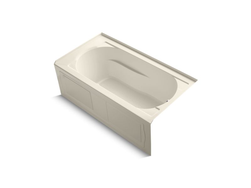 KOHLER K-1357-GRAW-47 Devonshire 60" x 32" alcove BubbleMassage(TM) Air Bath with Bask heated surface integral apron, integral flange, right-hand drain