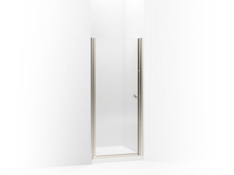 KOHLER K-702402-G54 Fluence Pivot shower door, 65-1/2" H x 30 - 31-1/2" W, with 1/4" thick Falling Lines glass