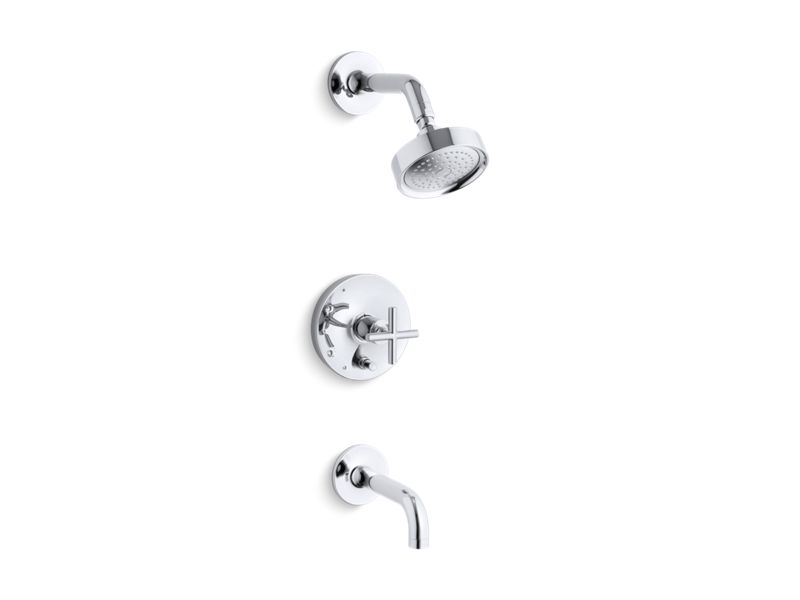 KOHLER K-T14421-3E-CP Purist Rite-Temp pressure-balancing bath and shower trim set, valve not included