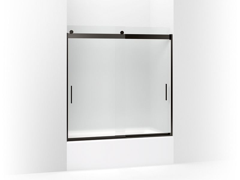 KOHLER K-706001-D3 Levity Sliding bath door, 59-3/4" H x 54 - 57" W, with 1/4" thick Frosted glass