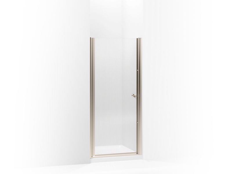 KOHLER K-702402-G54 Fluence Pivot shower door, 65-1/2" H x 30 - 31-1/2" W, with 1/4" thick Falling Lines glass