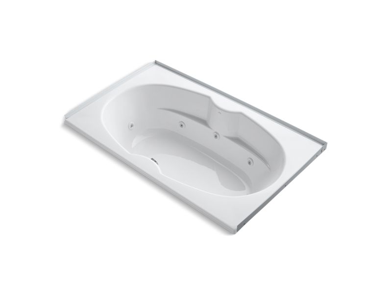 KOHLER K-1131-FH-0 7242 72" x 42" alcove whirlpool with integral flange, right-hand pump and heater