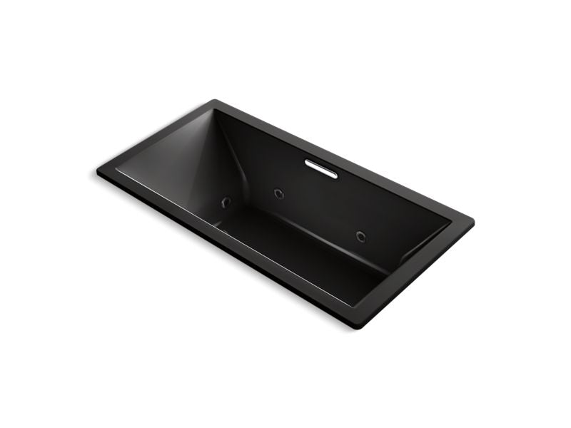 KOHLER K-1835-H2-7 Underscore Rectangle 72" x 36" drop-in whirlpool with heater without jet trim and with center drain
