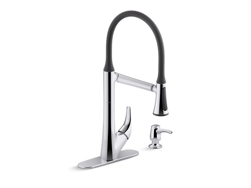 KOHLER K-R77764-SD Arise Articulating pull-down kitchen faucet with DockNetik and Sweep spray with soap/lotion dispenser
