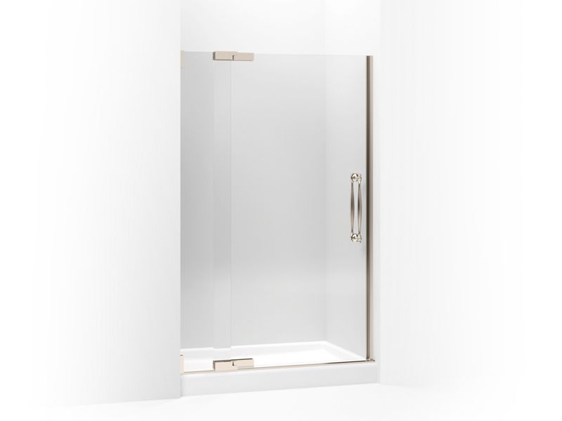 KOHLER 705728-L-ABV Finial Pivot Shower Door, 72-1/4" H X 45-1/4 - 47-3/4" W, With 3/8" Thick Crystal Clear Glass in Anodized Brushed Bronze