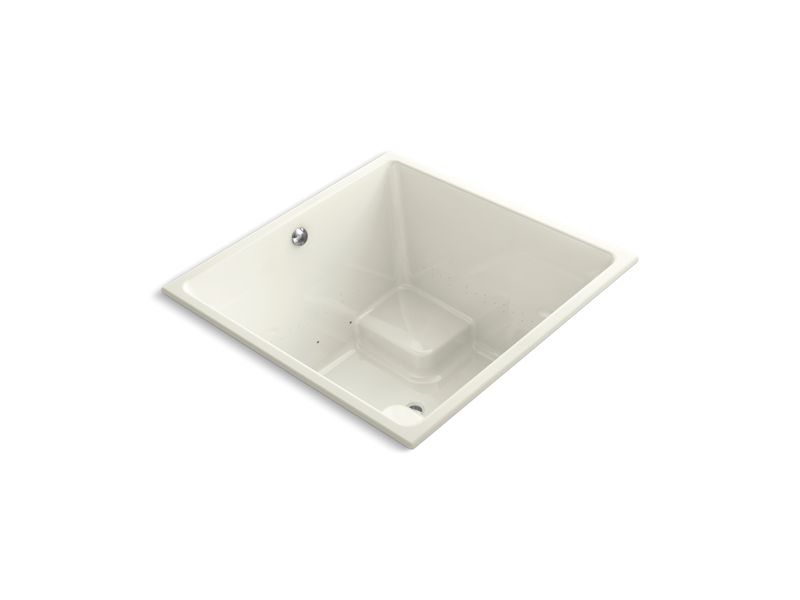 KOHLER 1969-GHVB-96 Underscore Cube 48" X 48" Heated Bubblemassage Air Bath W/ Vibracoustic in Biscuit