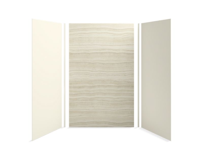 KOHLER 97617-896 Choreograph 60" X 42" X 96" Shower Wall Kit in Veincut Biscuit with Biscuit accents