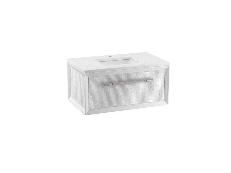 KOHLER K-CM33562-BD1 Enivo 36" wall-hung bathroom vanity cabinet with sink and quartz top