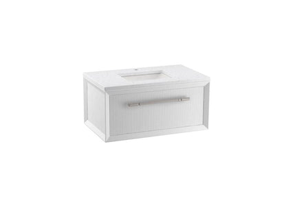 KOHLER K-CM33562-BD1 Enivo 36" wall-hung bathroom vanity cabinet with sink and quartz top
