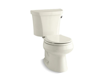 KOHLER K-3977-TR Wellworth Two-piece round-front 1.6 gpf toilet with right-hand trip lever and tank cover locks