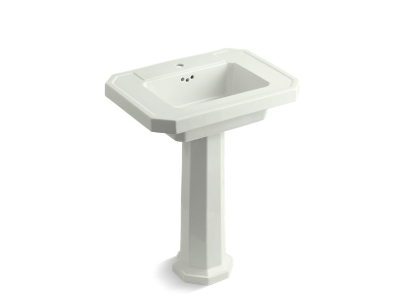 KOHLER 2322-1-NY Kathryn Pedestal Bathroom Sink With Single Faucet Hole in Dune