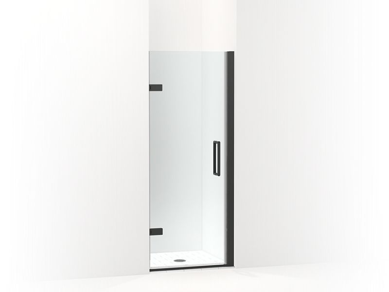 KOHLER 27576-10L-BL Composed 27-5/8"?Çô28-3/8" W X 71-1/2" H Frameless Pivot Shower Door With 3/8" Crystal Clear Glass And Back-To-Back Vertical Door Pulls in Matte Black