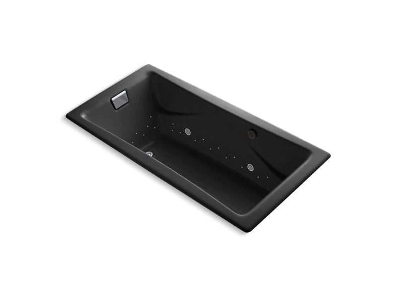 KOHLER K-865-GCCP-7 Tea-for-Two 72" x 36" drop-in BubbleMassage air bath with Polished Chrome airjet finish and chromatherapy lights