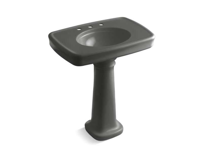 KOHLER K-2347-8 Bancroft 30" pedestal bathroom sink with 8" widespread faucet holes