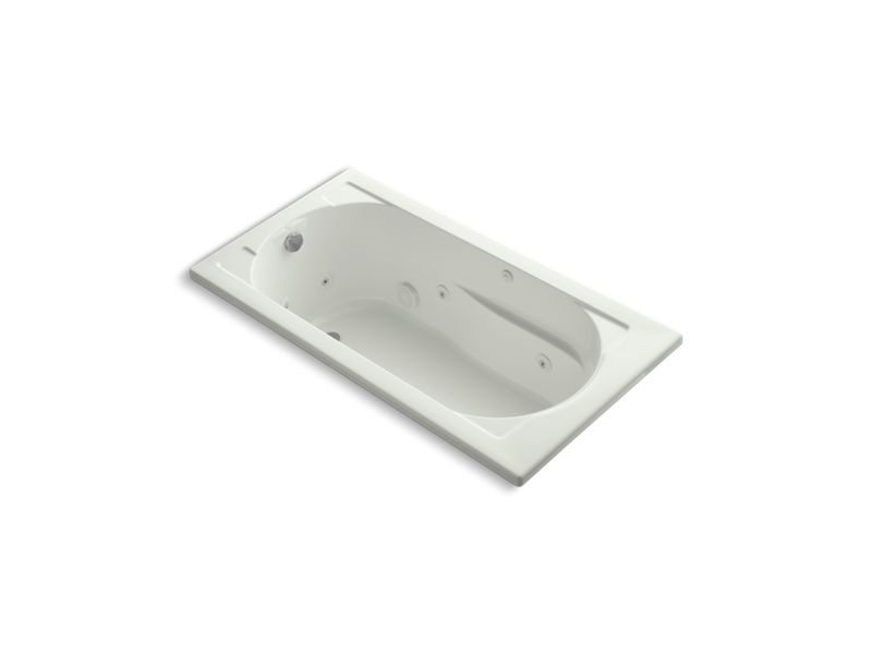 KOHLER K-1357-W1 Devonshire 60" x 32" drop-in whirlpool bath end drain and Bask heated surface