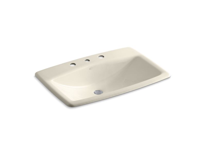 KOHLER K-2885-8-47 Drop-in bathroom sink with widespread faucet holes