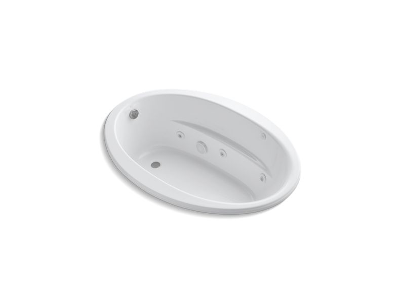 KOHLER K-1162-S1HB-0 Sunward 60" x 42" drop-in whirlpool with custom pump location and heater