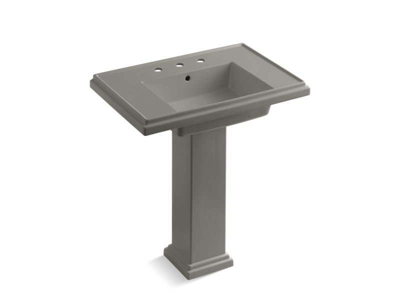 KOHLER 2845-8-K4 Tresham 30" Pedestal Bathroom Sink With 8" Widespread Faucet Holes in Cashmere
