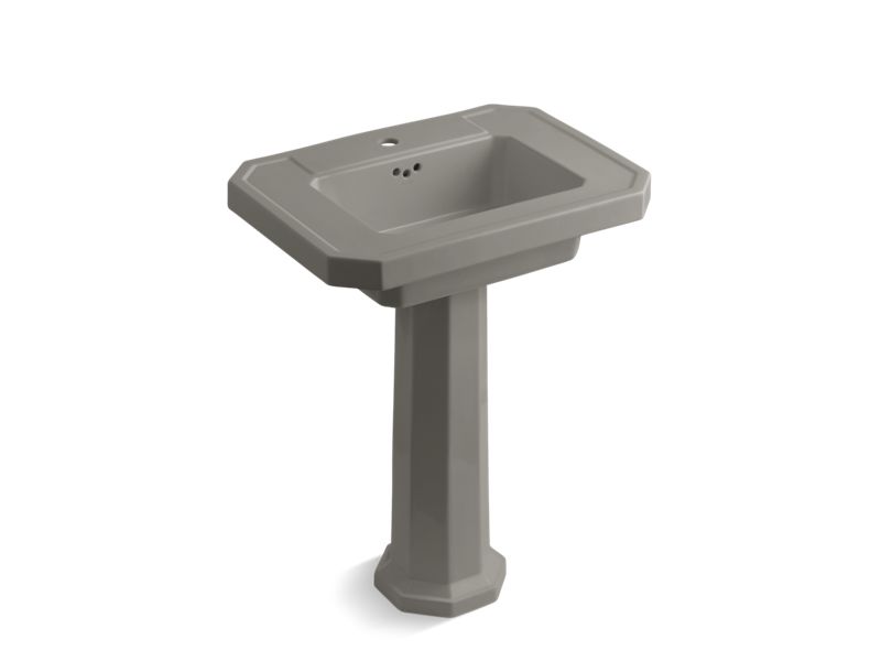 KOHLER 2322-1-K4 Kathryn Pedestal Bathroom Sink With Single Faucet Hole in Cashmere