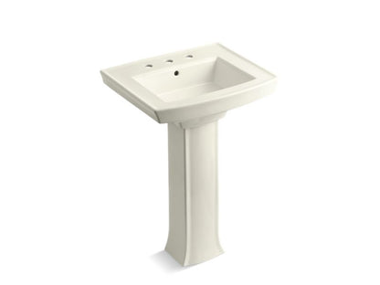 KOHLER 2359-8 Archer Pedestal bathroom sink with 8" widespread faucet holes