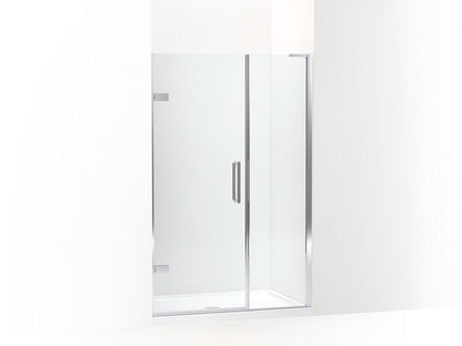 KOHLER 27606-10L-SHP Composed 46?Çô46-3/4" W X 71-1/2" H Frameless Pivot Shower Door With 3/8" Crystal Clear Glass And Back-To-Back Vertical Door Pulls in Bright Polished Silver