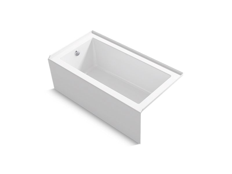KOHLER 20201-ZZ-0 Underscore Rectangle 60" X 30" Alcove Bath With Integral Apron, Integral Flange, And Left Drain in White