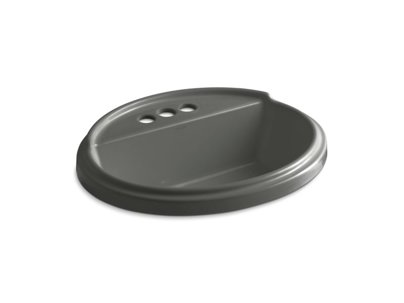 KOHLER K-2992-4-58 Tresham Oval Drop-in bathroom sink with 4" centerset faucet holes