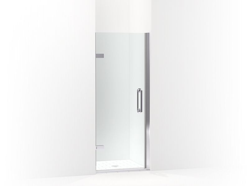 KOHLER 27583-10L-SHP Components 29-5/8"?Çô30-3/8" W X 71-1/2" H Frameless Pivot Shower Door With 3/8" Crystal Clear Glass And Back-To-Back Vertical Door Pulls in Bright Polished Silver