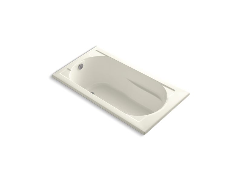 KOHLER K-1184-W1 Devonshire 60" x 32" drop-in bath with Bask heated surface and reversible drain