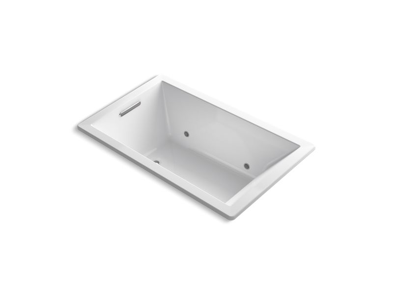 KOHLER K-1849-GCW-0 Underscore Rectangle 60" x 36" drop-in BubbleMassage(TM) Air Bath with reversible drain and Bask(TM) heated surface