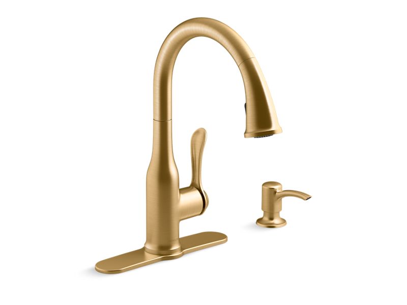 KOHLER K-REC23863-SD Motif Pull-down kitchen faucet with soap/lotion dispenser