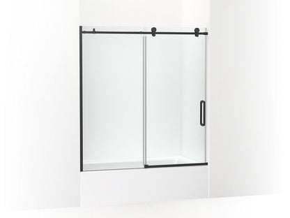 KOHLER K-707626-8L Cursiva Sliding bath door, 62" H x 56-1/8 - 59-7/8" W, with 5/16" thick Crystal Clear glass