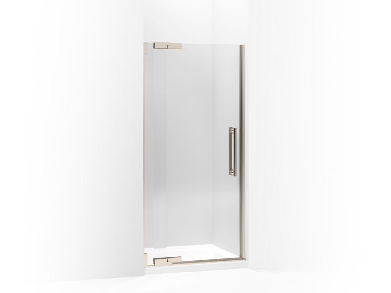 KOHLER 705713-L-ABV Purist Pivot Shower Door, 72-1/4" H X 33-1/4 - 35-3/4" W, With 1/2" Thick Crystal Clear Glass in Anodized Brushed Bronze