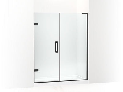 KOHLER 27617-10L-BL Components 57-1/4"?Çô58" W X 71-1/2" H Frameless Pivot Shower Door With 3/8" Crystal Clear Glass And Back-To-Back Vertical Door Pulls in Matte Black