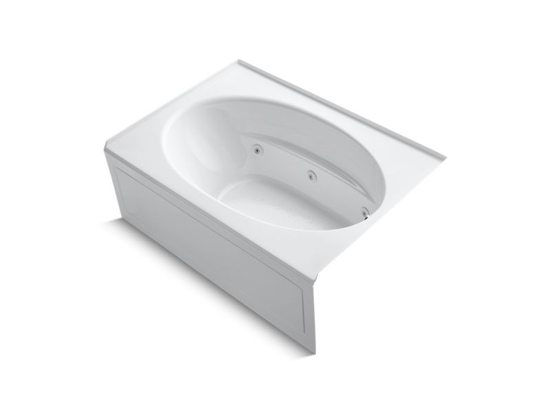 KOHLER K-1112-RA-0 Windward 60" x 42" alcove whirlpool with integral apron and right-hand drain