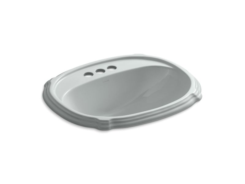 KOHLER K-2189-4-95 Portrait Drop-in bathroom sink with 4" centerset faucet holes