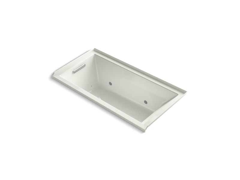 KOHLER K-1167-GCRLW-NY Underscore Rectangle 60" x 30" alcove BubbleMassage(TM) Air Bath with Bask heated surface, chromatherapy and left-hand drain