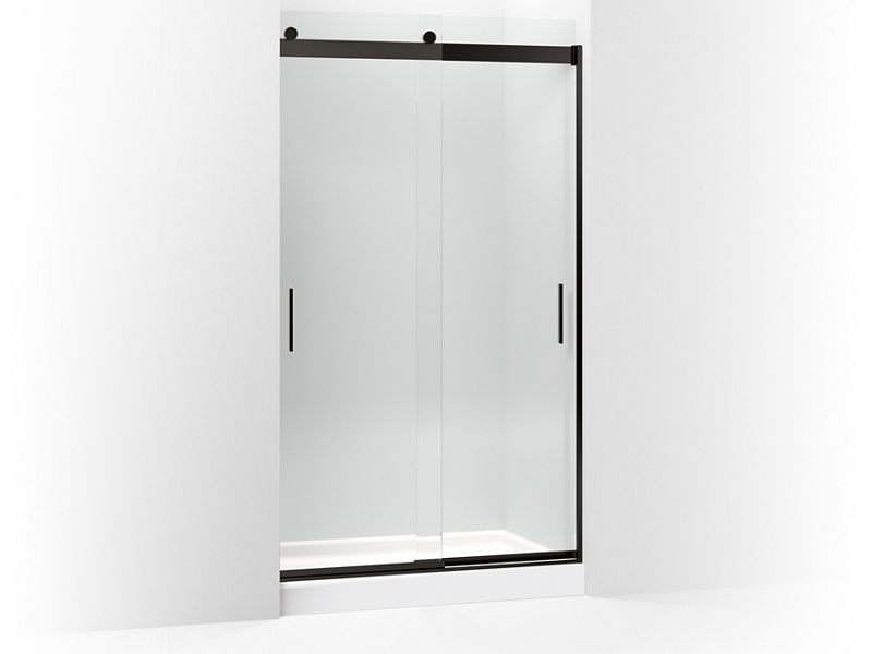 KOHLER K-706011-L Levity Sliding shower door, 82" H x 44-5/8 - 47-5/8" W, with 3/8" thick Crystal Clear glass