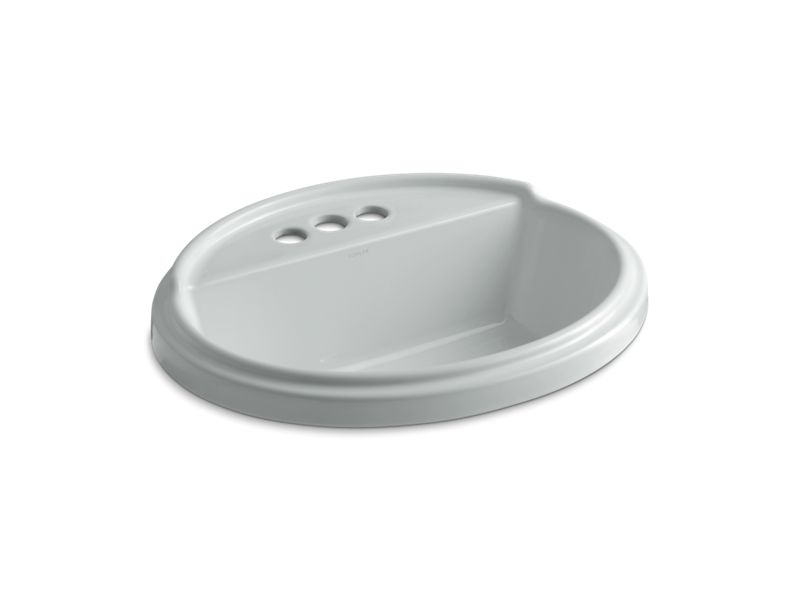 KOHLER K-2992-4-95 Tresham Oval Drop-in bathroom sink with 4" centerset faucet holes