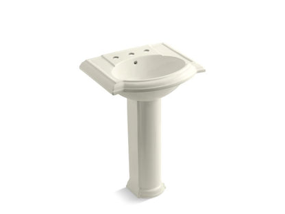 KOHLER 2286-8 Devonshire 24" pedestal bathroom sink with 8" widespread faucet holes