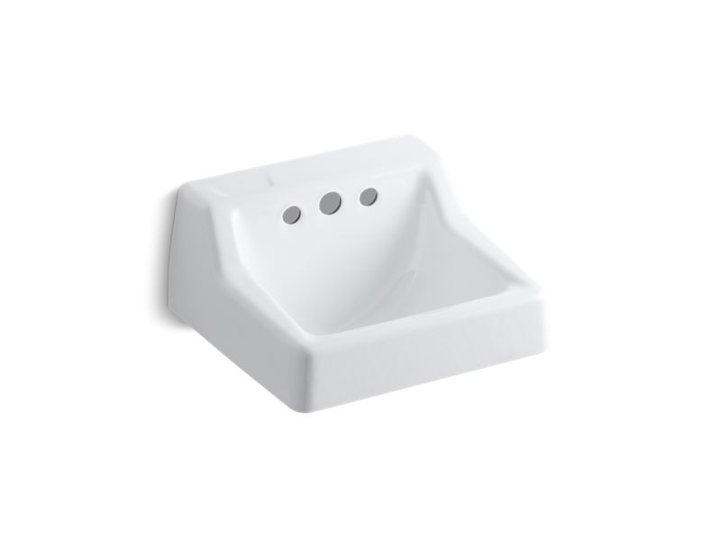 KOHLER K-2705-EH-0 Hampton 19" x 17" wall-mounted bathroom sink less Triton faucet