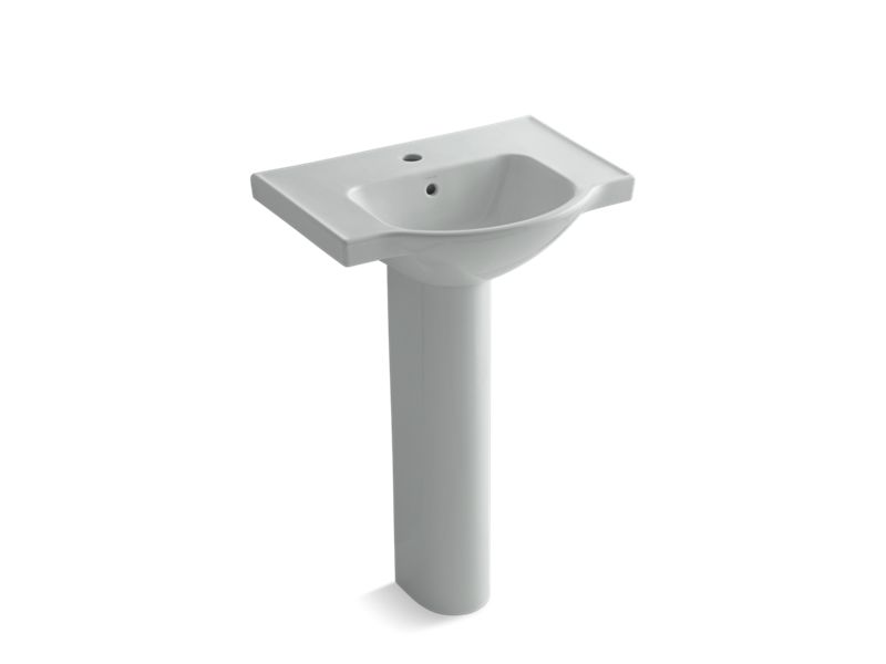 KOHLER 5266-1 Veer 24" pedestal bathroom sink with single faucet hole
