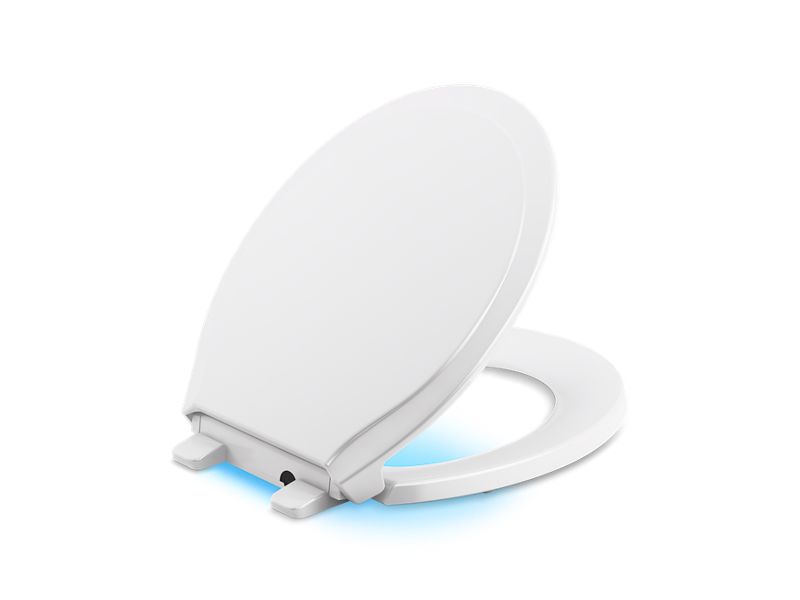 KOHLER K-78059 Rutledge Nightlight Quiet-Close round-front toilet seat